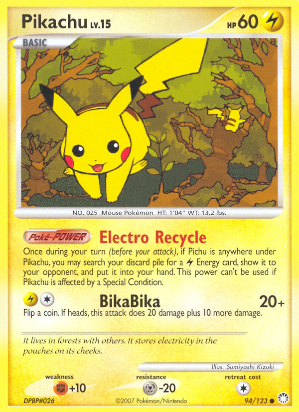 Pikachu (94/123) [Diamond & Pearl: Mysterious Treasures] | Golgari Games