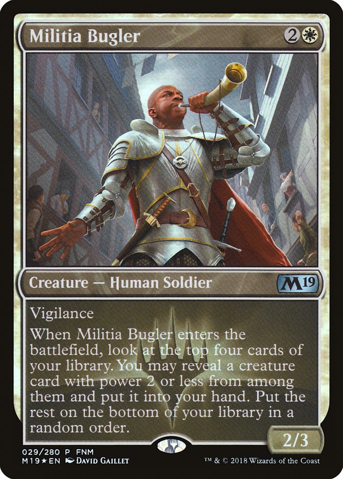 Militia Bugler (FNM) [Core Set 2019 Promos] | Golgari Games