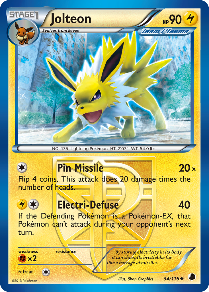 Jolteon (34/116) [Black & White: Plasma Freeze] | Golgari Games