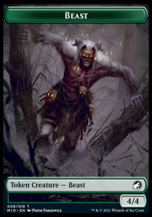 Beast Token [Innistrad: Midnight Hunt Tokens] | Local Legends