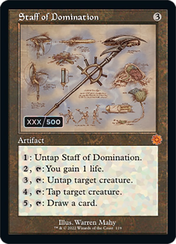 Staff of Domination (Retro Schematic) (Serial Numbered) [The Brothers' War Retro Artifacts] | Local Legends