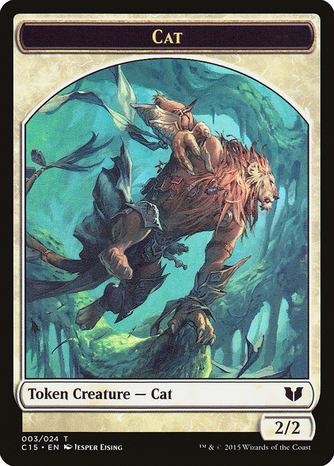 Spirit (023) // Cat Double-sided Token [Commander 2015 Tokens] | Golgari Games