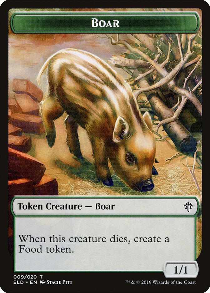 Boar Token [Throne of Eldraine Tokens] | Golgari Games