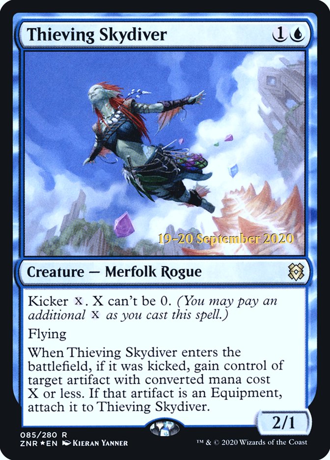 Thieving Skydiver [Zendikar Rising Prerelease Promos] | Golgari Games