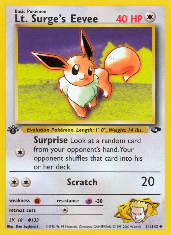 Lt. Surge's Eevee (51/132) [Gym Challenge 1st Edition] | Golgari Games