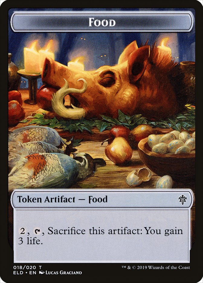 Rat // Food (18) Double-sided Token [Throne of Eldraine Tokens] | Golgari Games