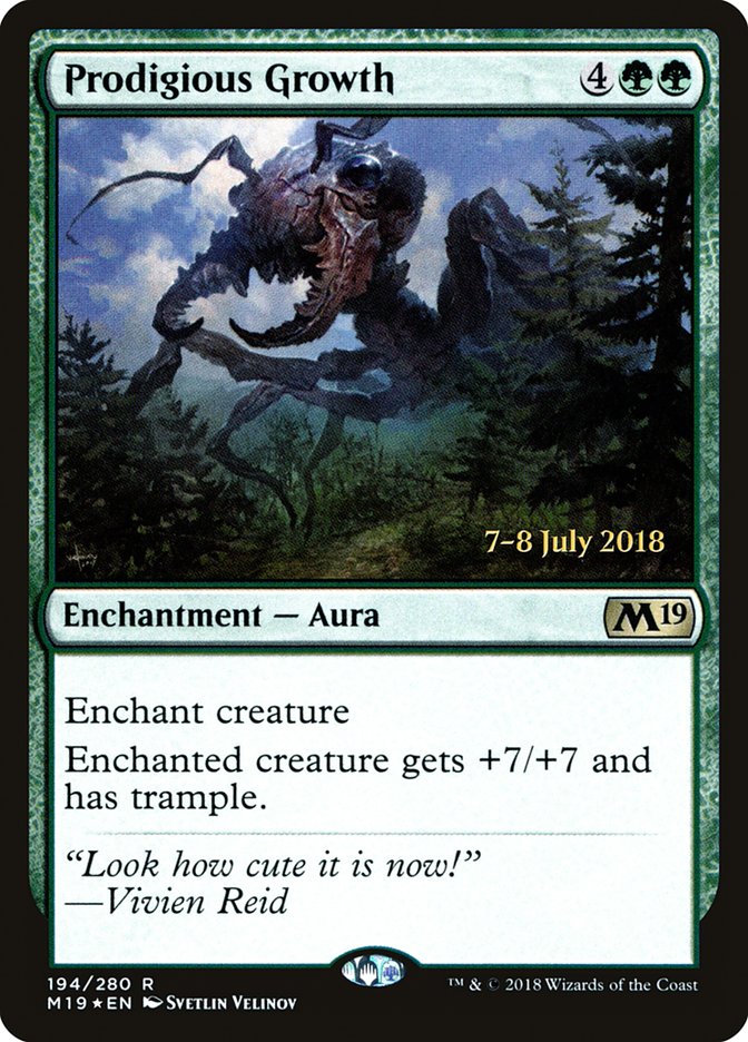 Prodigious Growth [Core Set 2019 Prerelease Promos] | Golgari Games