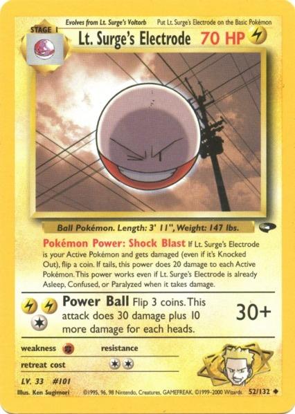 Lt. Surge's Electrode (52/132) [Gym Challenge Unlimited] | Golgari Games