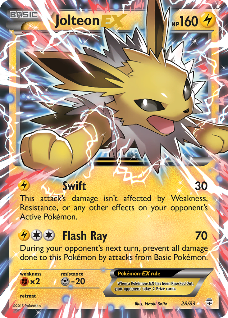 Jolteon EX (28/83) [XY: Generations] | Golgari Games