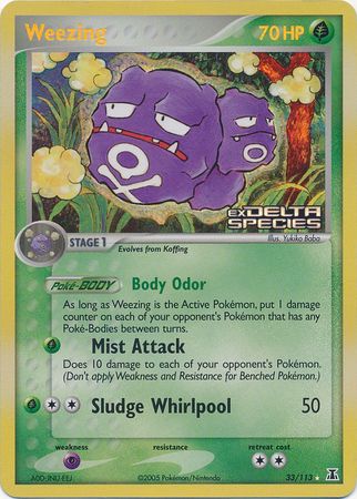 Weezing (33/113) (Stamped) [EX: Delta Species] | Golgari Games