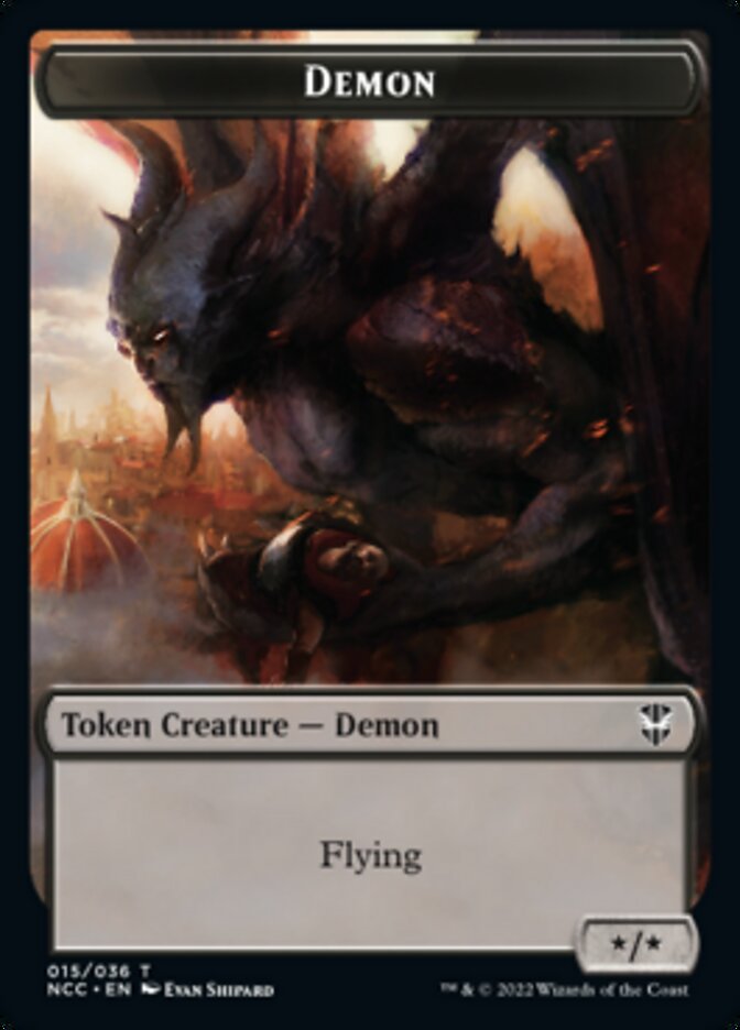 Demon // Copy Double-sided Token [Streets of New Capenna Commander Tokens] | Golgari Games