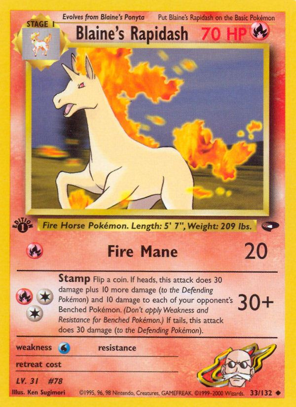 Blaine's Rapidash (33/132) [Gym Challenge 1st Edition] | Golgari Games