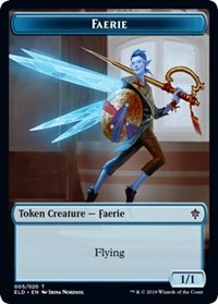 Faerie // Food (18) Double-sided Token [Throne of Eldraine Tokens] | Golgari Games