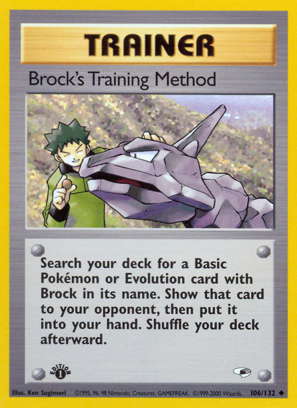 Brock's Training Method (106/132) [Gym Heroes 1st Edition] | Golgari Games