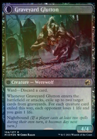 Graveyard Trespasser // Graveyard Glutton [Innistrad: Midnight Hunt Prerelease Promos] | Golgari Games