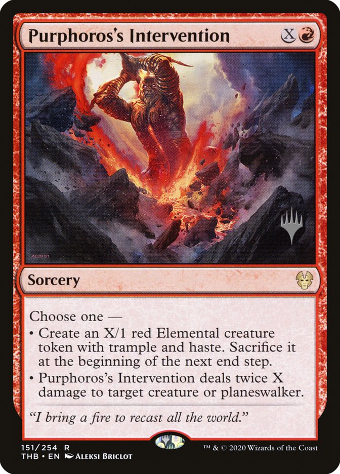 Purphoros's Intervention (Promo Pack) [Theros Beyond Death Promos] | Local Legends
