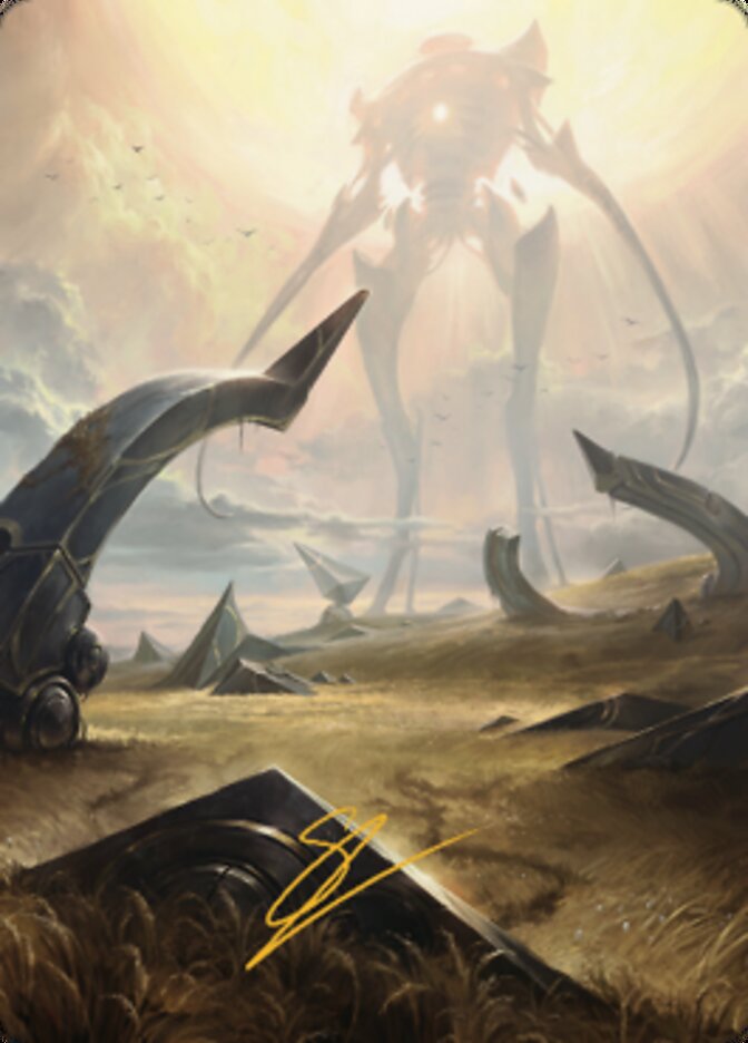 Plains (1) Art Card (Gold-Stamped Signature) [The Brothers' War Art Series] | Golgari Games