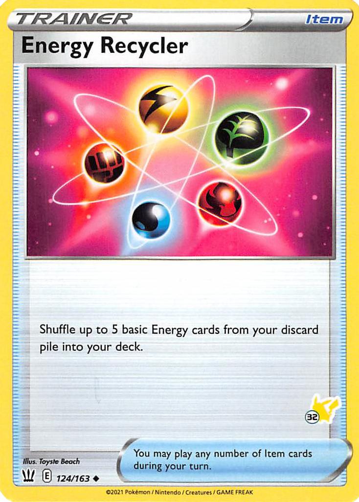 Energy Recycler (124/163) (Pikachu Stamp #32) [Battle Academy 2022] | Golgari Games