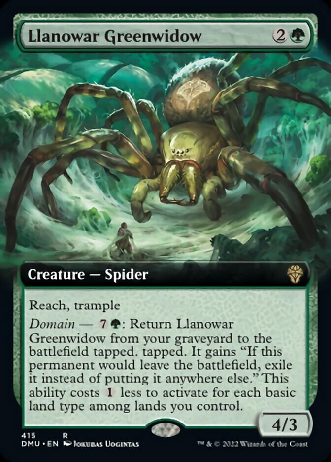 Llanowar Greenwidow (Extended Art) [Dominaria United] | Golgari Games