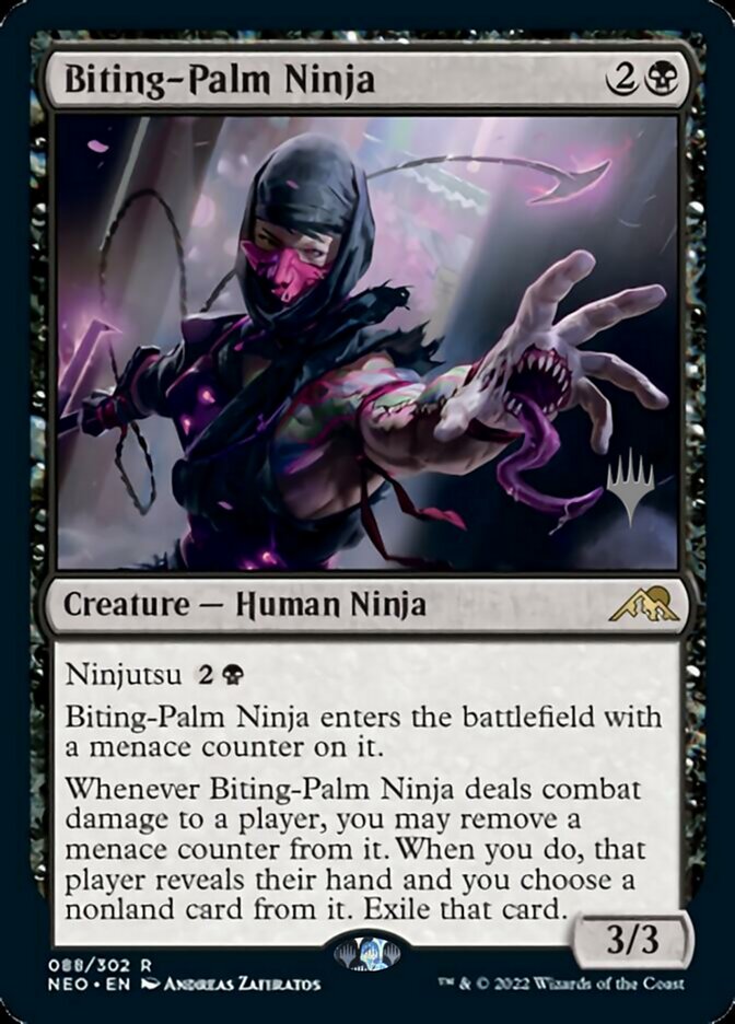 Biting-Palm Ninja (Promo Pack) [Kamigawa: Neon Dynasty Promos] | Golgari Games