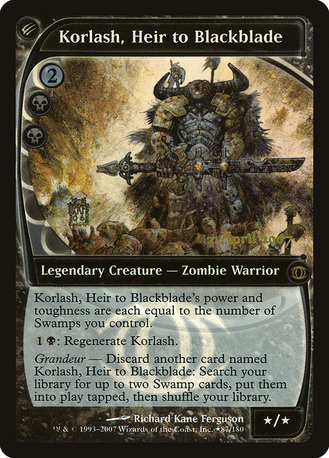 Korlash, Heir to Blackblade [Future Sight Promos] | Local Legends
