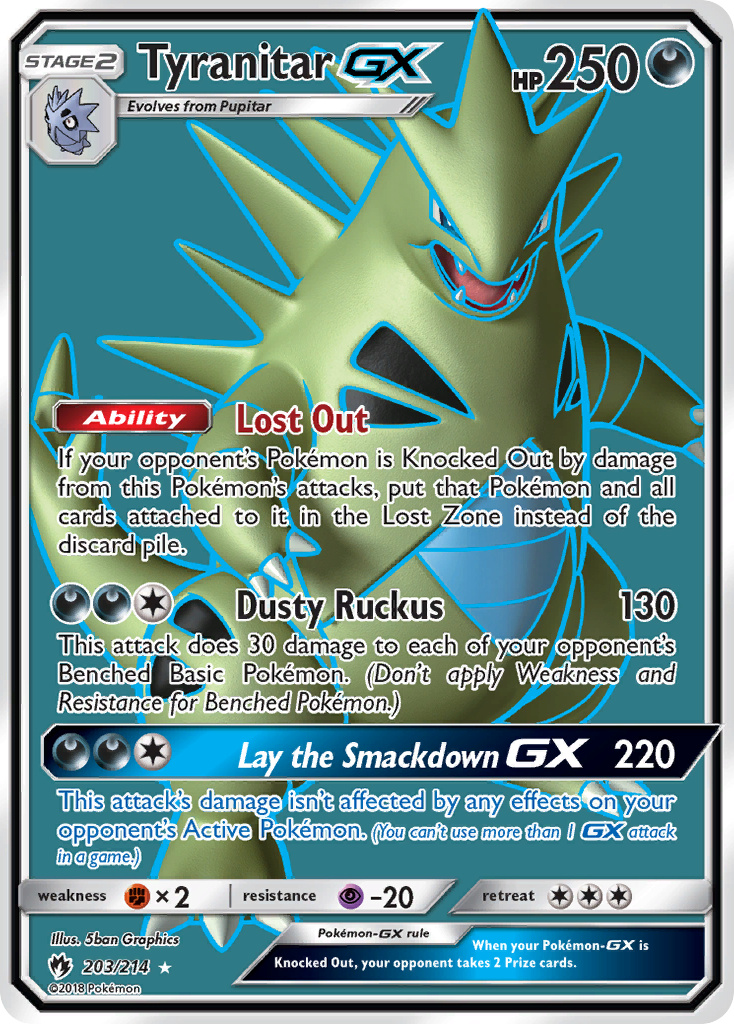 Tyranitar GX (203/214) [Sun & Moon: Lost Thunder] | Golgari Games