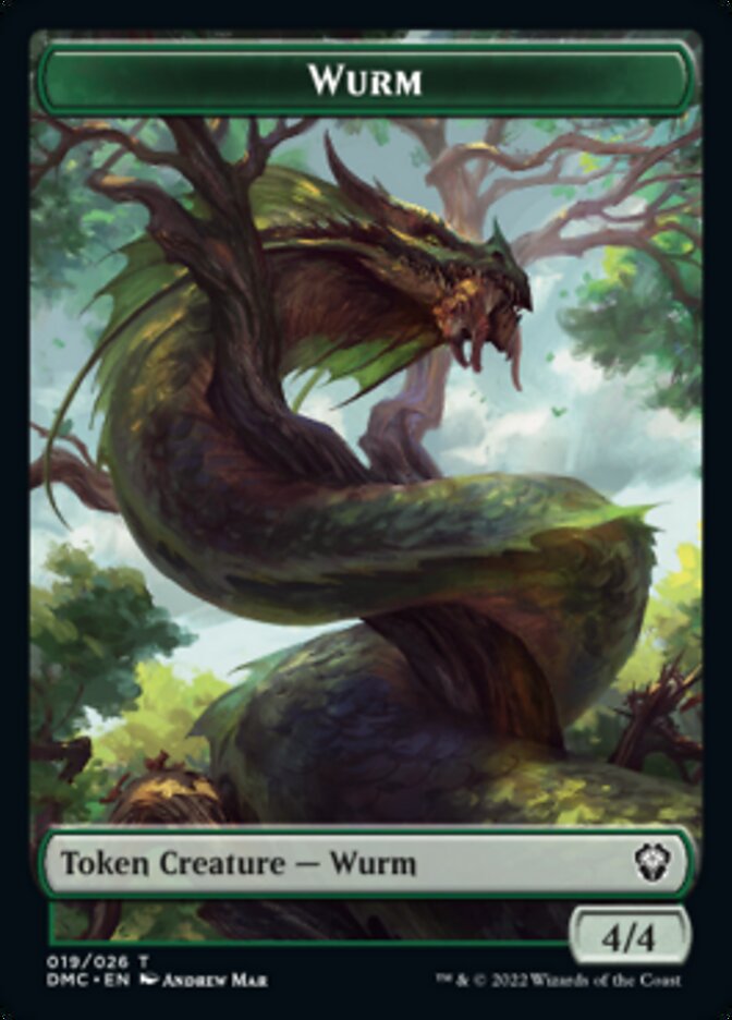 Bird (002) // Wurm Double-sided Token [Dominaria United Tokens] | Golgari Games