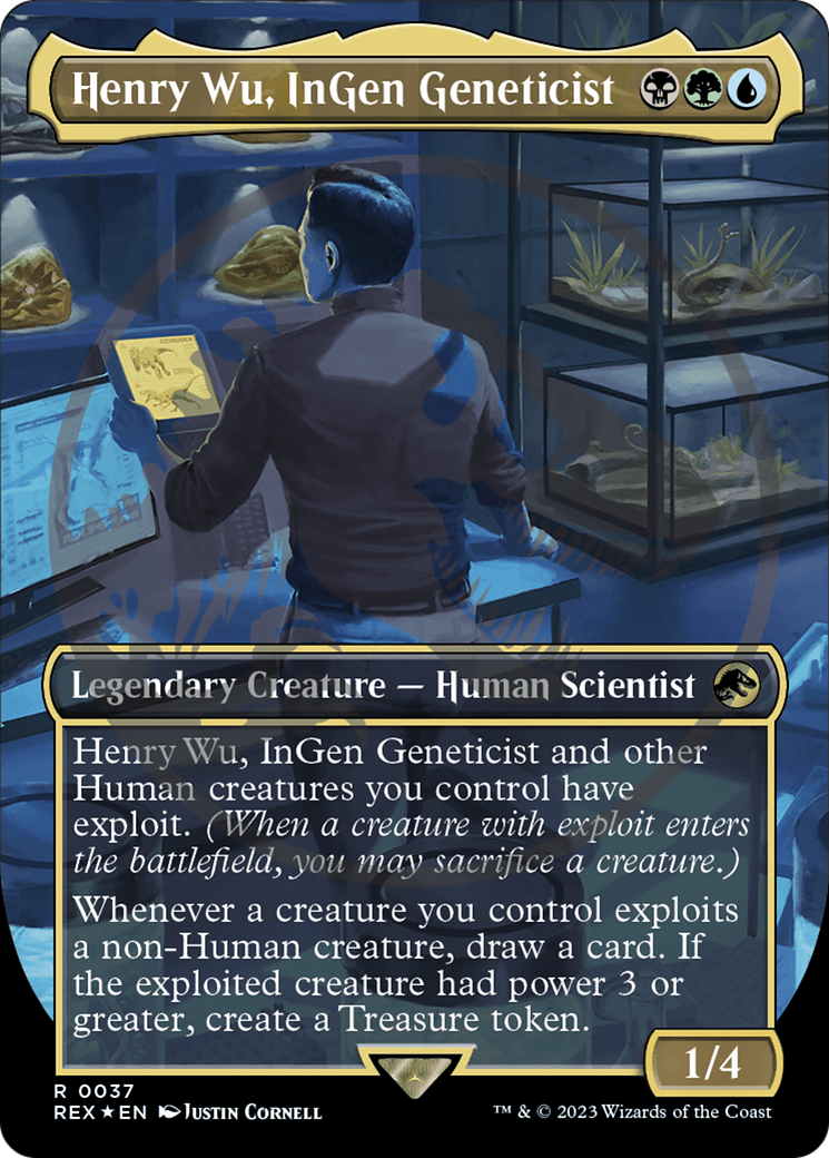 Henry Wu, InGen Geneticist Emblem (Borderless) [Jurassic World Collection Tokens] | Golgari Games