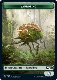 Saproling // Zombie Double-sided Token [Core Set 2021 Tokens] | Local Legends