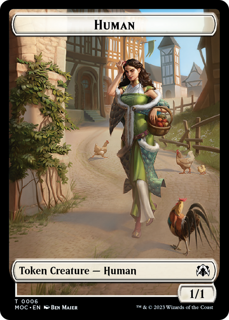 Zombie Knight // Human (6) Double-Sided Token [March of the Machine Commander Tokens] | Golgari Games