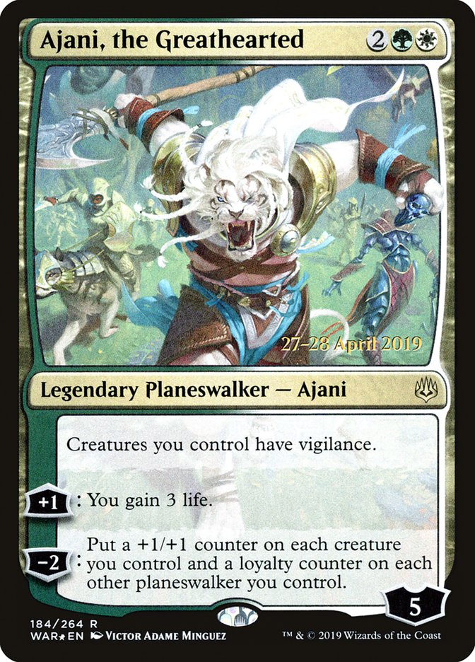 Ajani, the Greathearted [War of the Spark Prerelease Promos] | Golgari Games