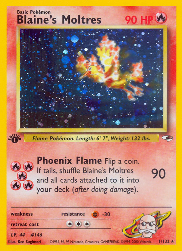 Blaine's Moltres (1/132) [Gym Heroes 1st Edition] | Golgari Games