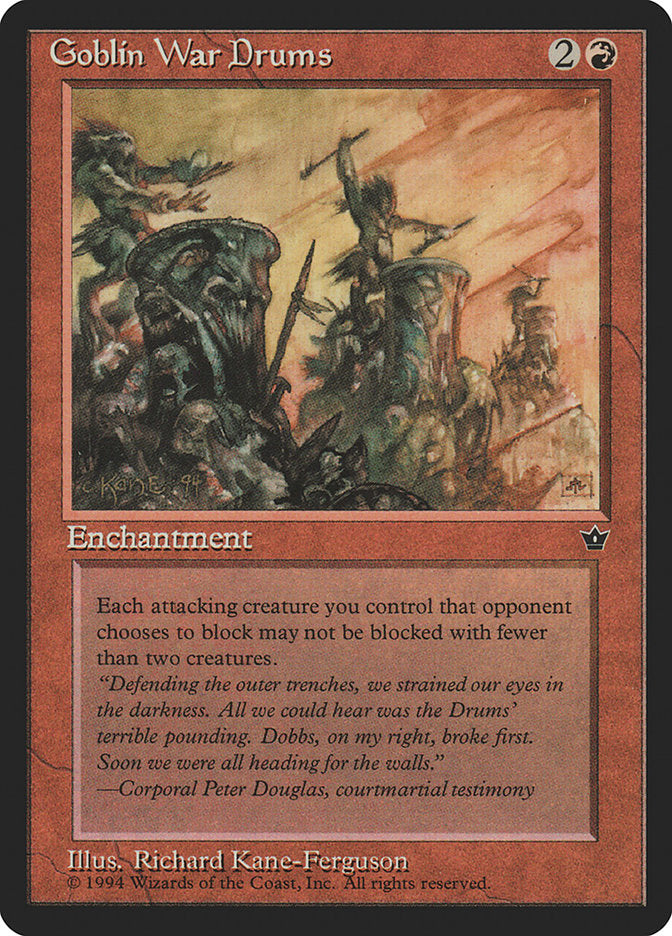 Goblin War Drums (Richard Kane Ferguson) [Fallen Empires] | Local Legends