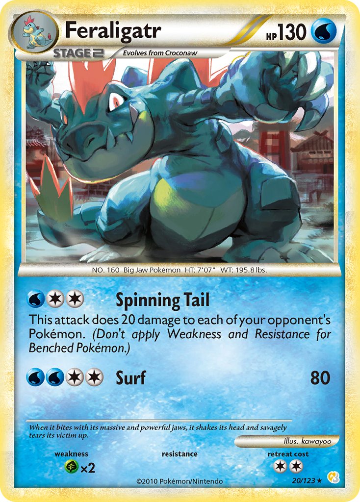 Feraligatr (20/123) (Theme Deck Exclusive) [HeartGold & SoulSilver: Base Set] | Golgari Games