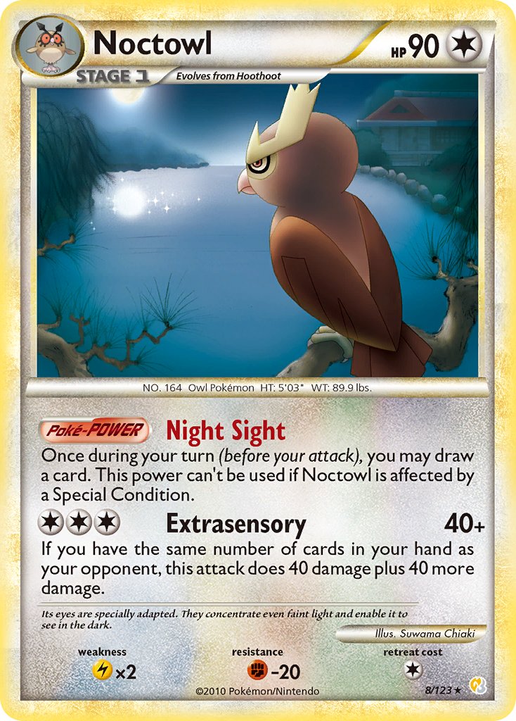 Noctowl (8/123) (Theme Deck Exclusive) [HeartGold & SoulSilver: Base Set] | Golgari Games