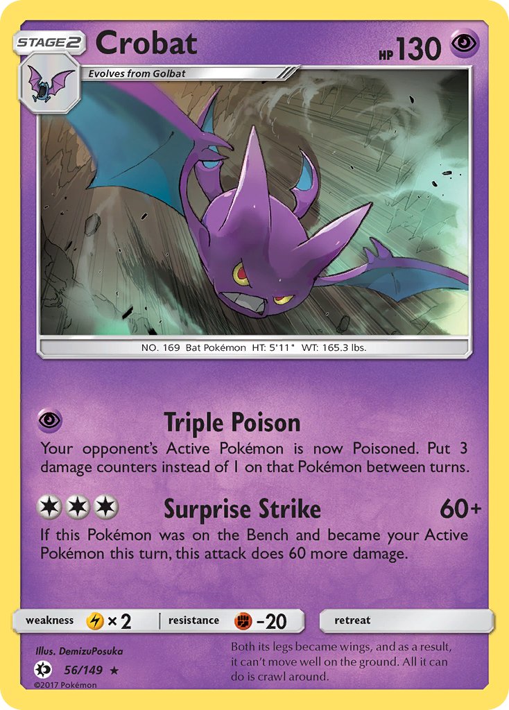 Crobat (56/149) (Prerelease Kit Exclusive) (Theme Deck Exclusive) [Sun & Moon: Base Set] | Golgari Games