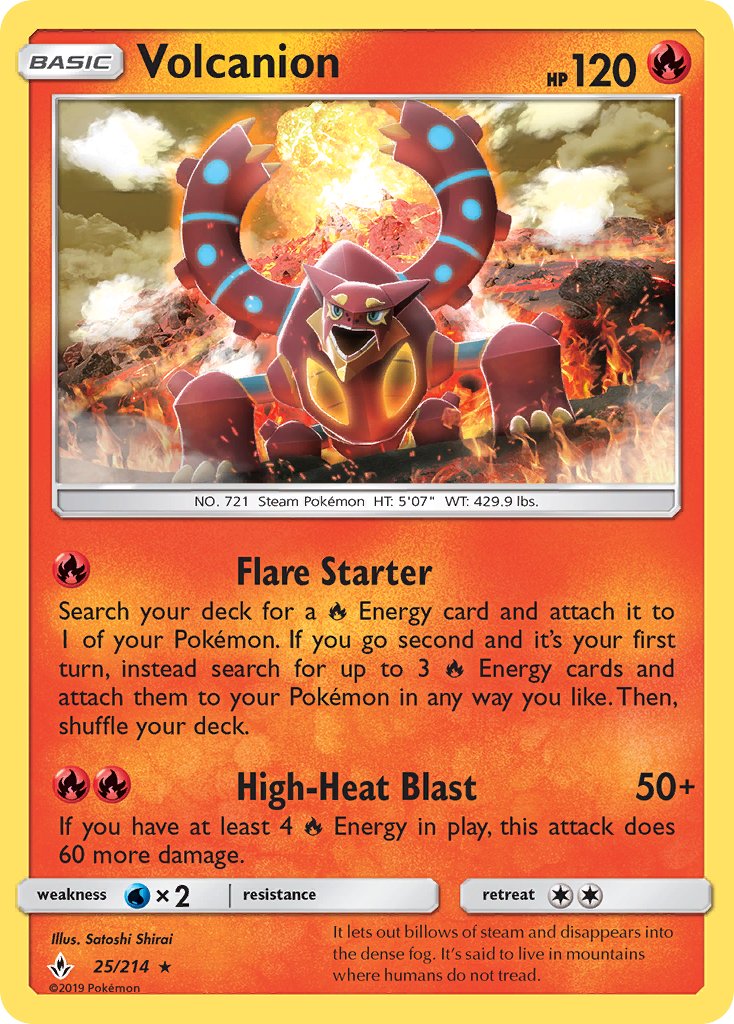 Volcanion (25/214) (Theme Deck Exclusive) [Sun & Moon: Unbroken Bonds] | Golgari Games