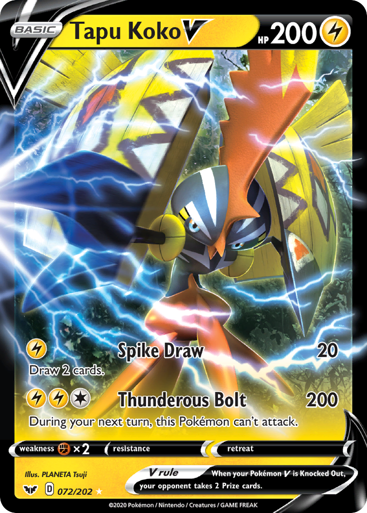 Tapu Koko V (072/202) [Sword & Shield: Base Set] | Golgari Games