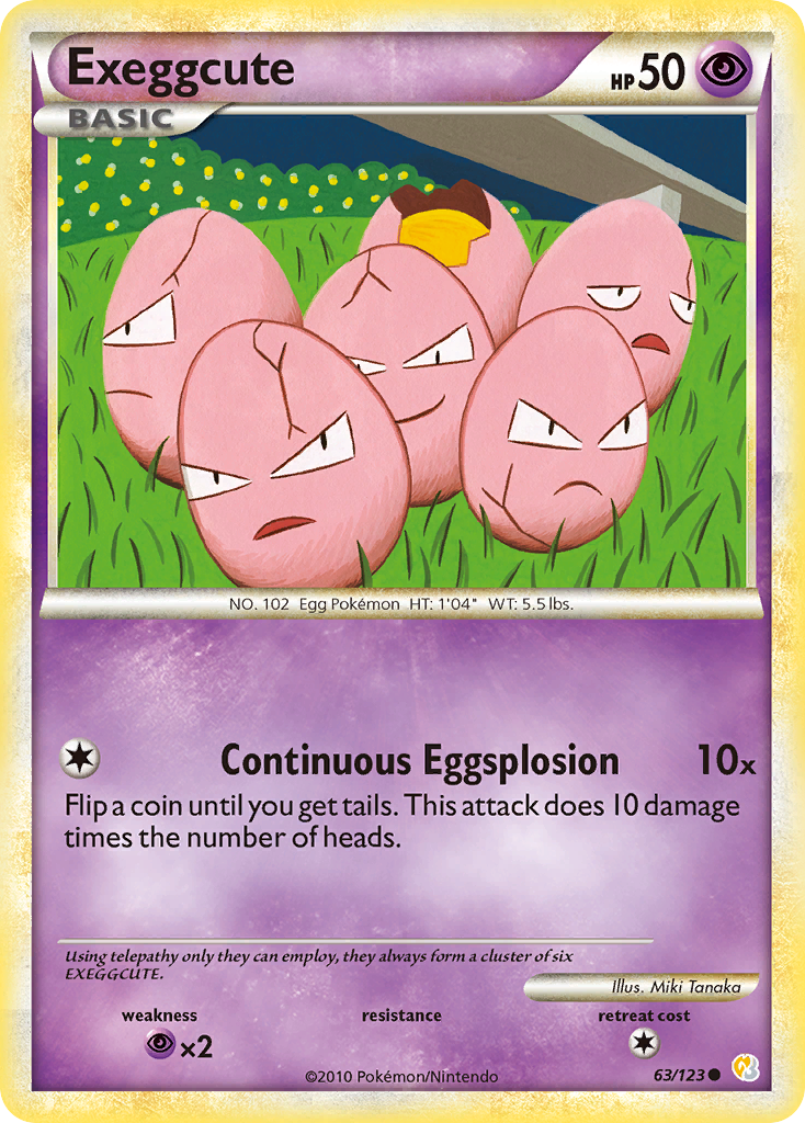 Exeggcute (63/123) [HeartGold & SoulSilver: Base Set] | Golgari Games