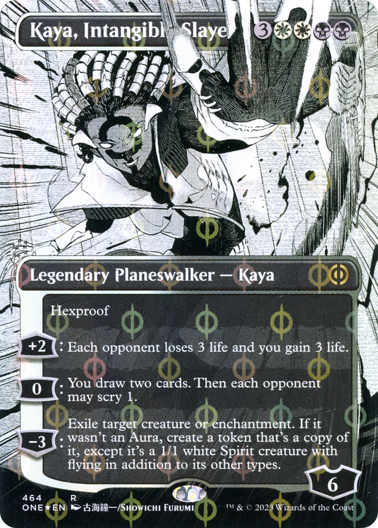 Kaya, Intangible Slayer (Borderless Manga Step-and-Compleat Foil) [Phyrexia: All Will Be One] | Golgari Games