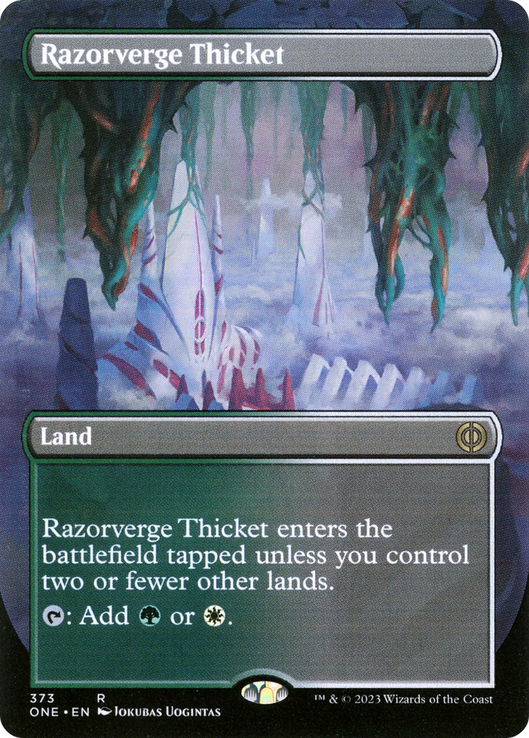 Razorverge Thicket (Borderless Alternate Art) [Phyrexia: All Will Be One] | Golgari Games