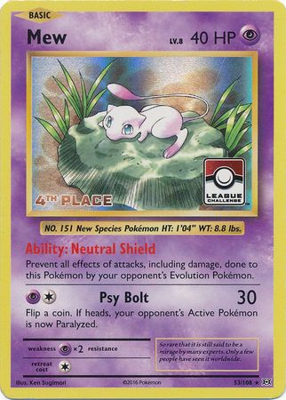 Mew (53/108) (League Promo 4th Place) [XY: Evolutions] | Golgari Games