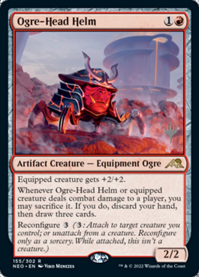 Ogre-Head Helm (Promo Pack) [Kamigawa: Neon Dynasty Promos] | Golgari Games