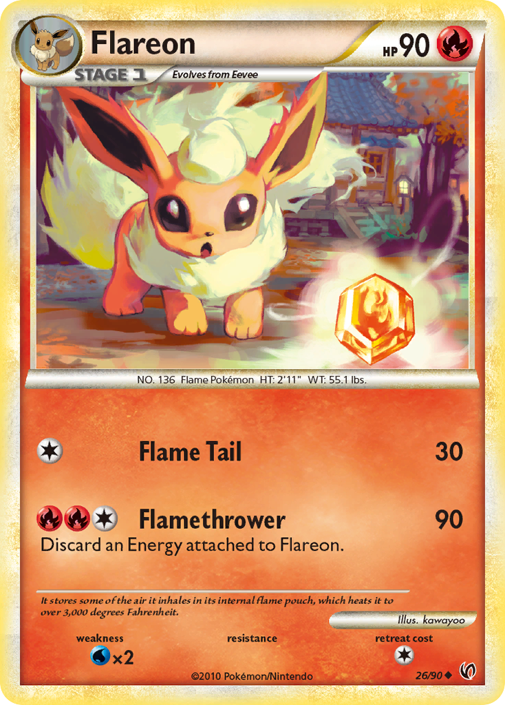 Flareon (26/90) [HeartGold & SoulSilver: Undaunted] | Golgari Games