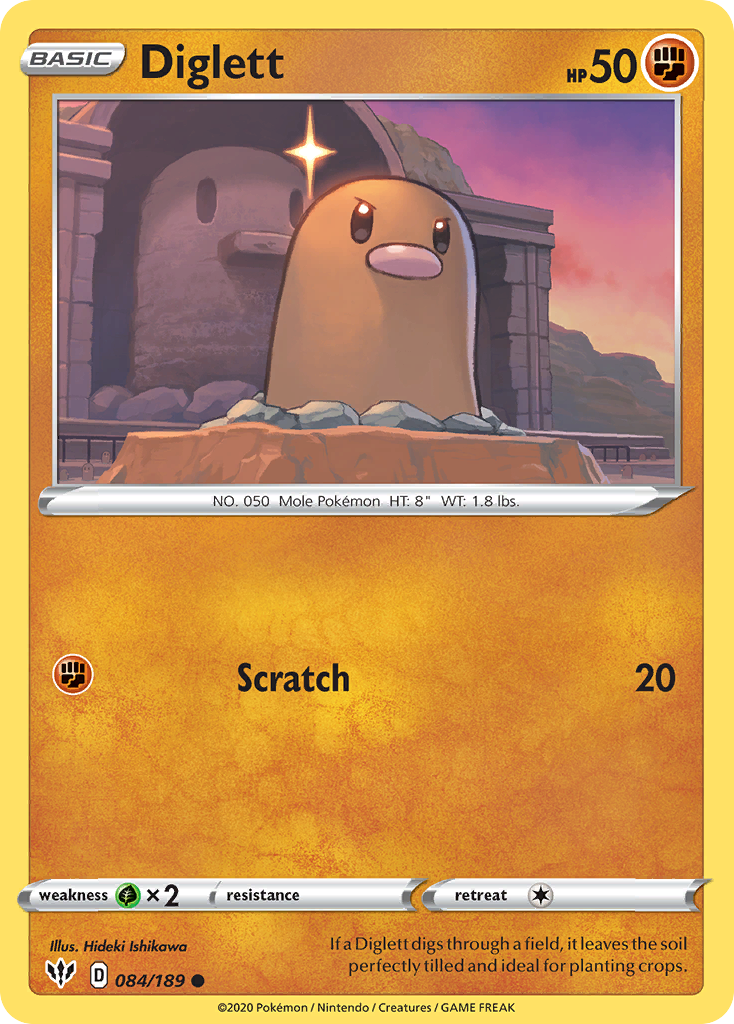 Diglett (084/189) [Sword & Shield: Darkness Ablaze] | Golgari Games