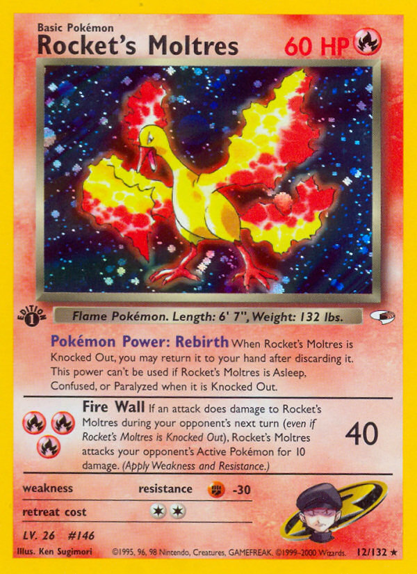 Rocket's Moltres (12/132) [Gym Heroes 1st Edition] | Golgari Games