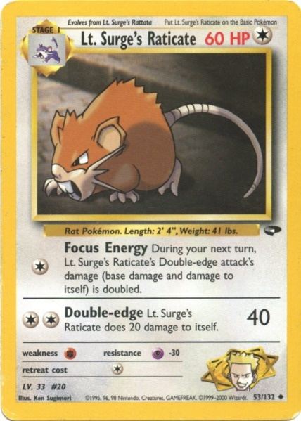 Lt. Surge's Raticate (53/132) [Gym Challenge Unlimited] | Golgari Games