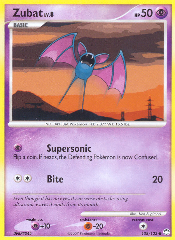 Zubat (108/123) [Diamond & Pearl: Mysterious Treasures] | Golgari Games