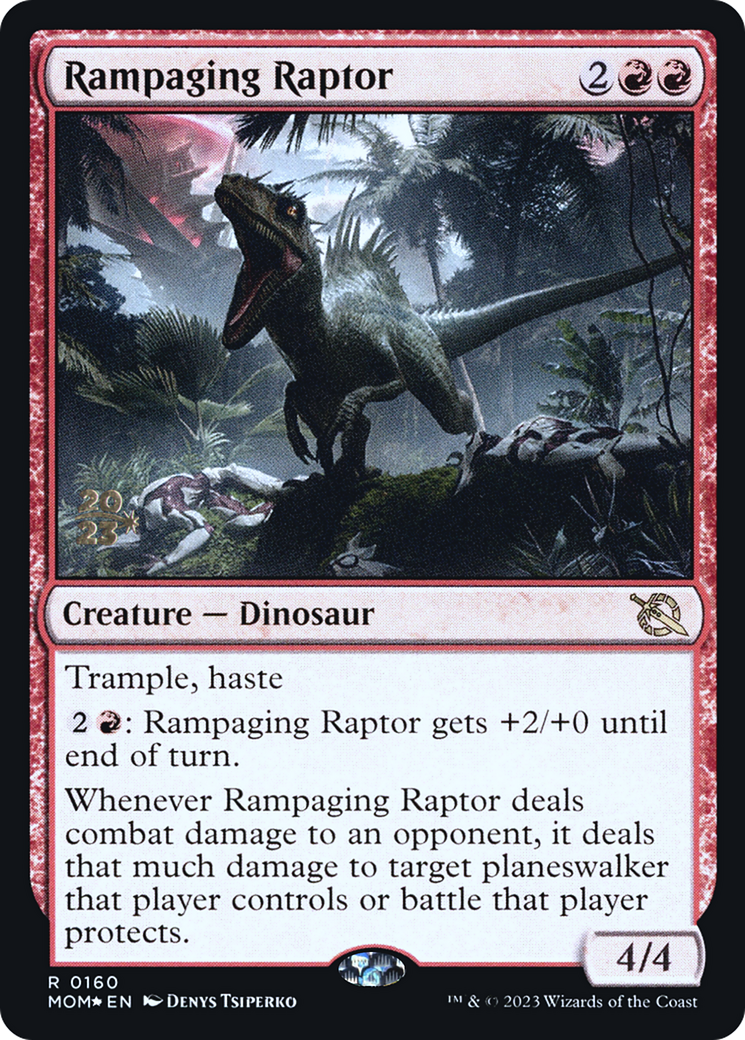 Rampaging Raptor [March of the Machine Prerelease Promos] | Golgari Games