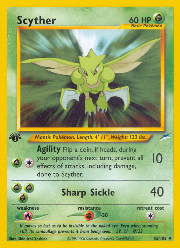 Scyther (55/105) [Neo Destiny 1st Edition] | Golgari Games